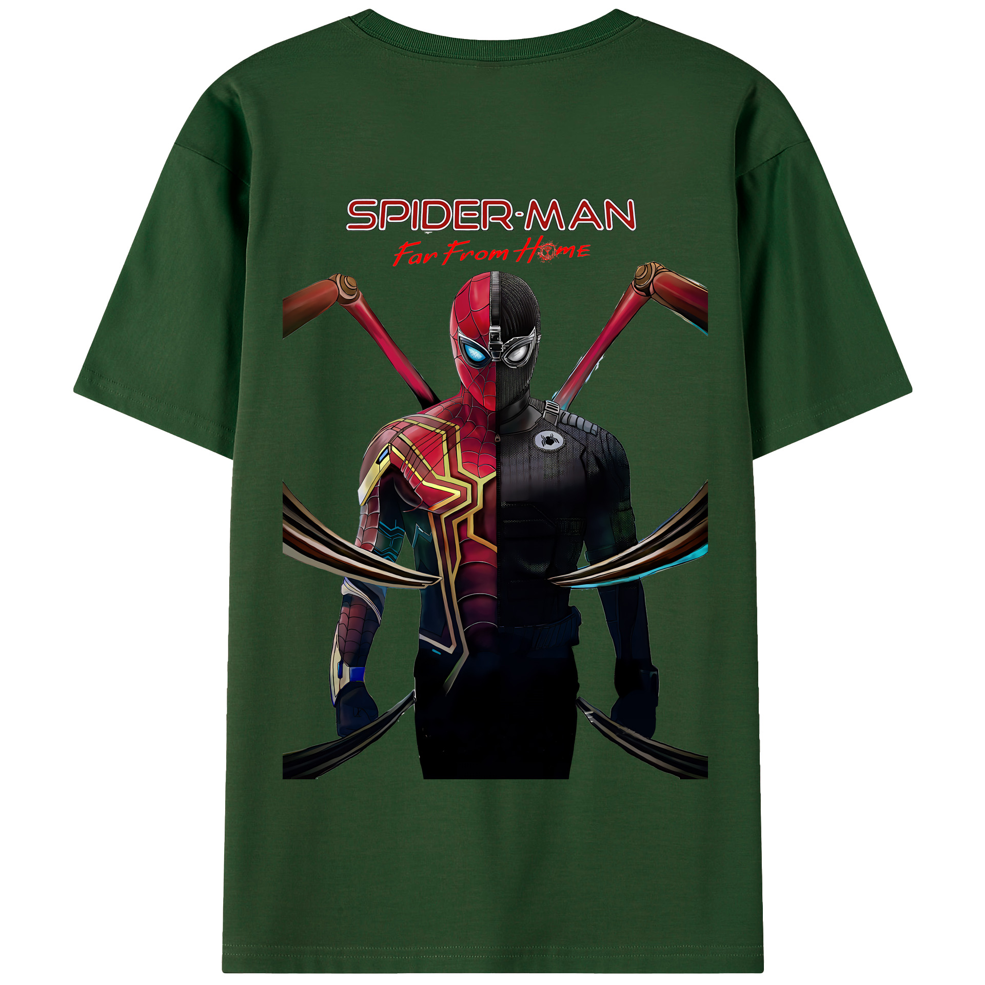 （画像用） Spider Man スパイダーマン 綿100％半袖Tシャツ（背面プリント）